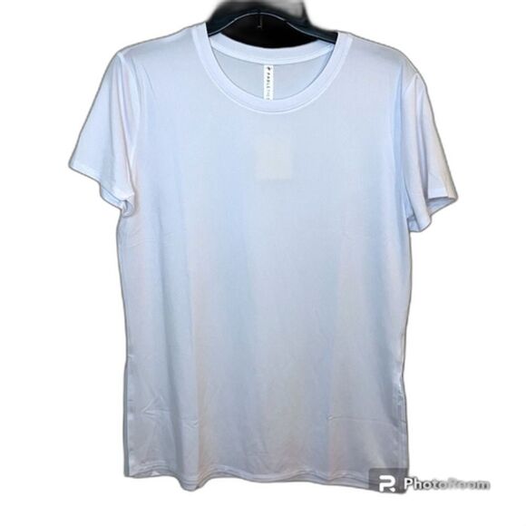 Fabletics White Blake Short Sleeve Tunic Top Size Medium NWT - Picture 1 of 5